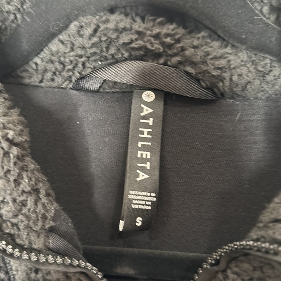 ATHLETA Willow Fleece Sherpa Jacket Black Size Small Retail $139 - Picture 6 of 9